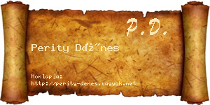 Perity Dénes névjegykártya